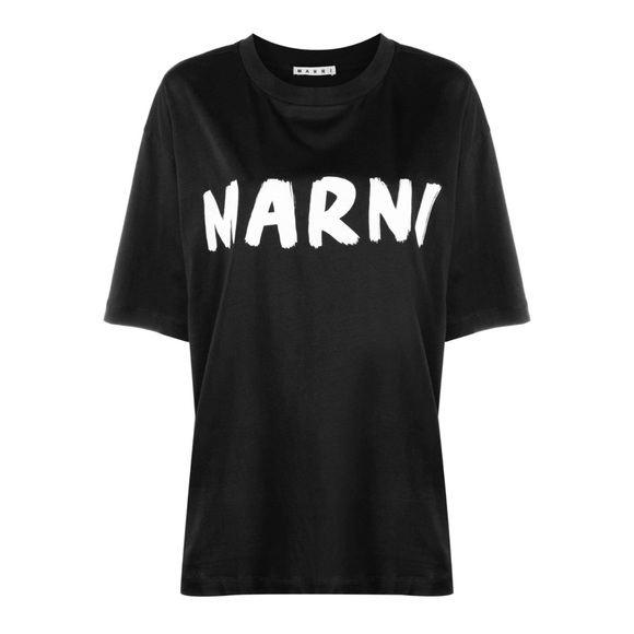 Marni Tops - MARNI black white cotton logo T-shirt crewneck short sleeve tee shirt